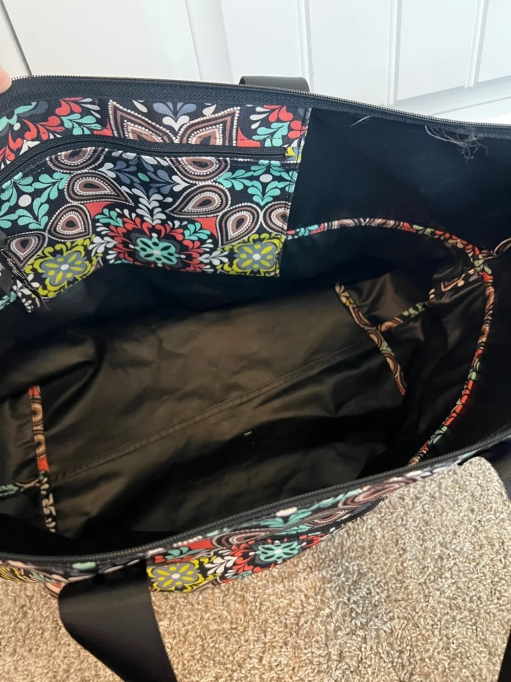 Vera Bradley Sierra Bundle 2 Pc Tote‎ + Crossbody Floral Medallion Travel Bag